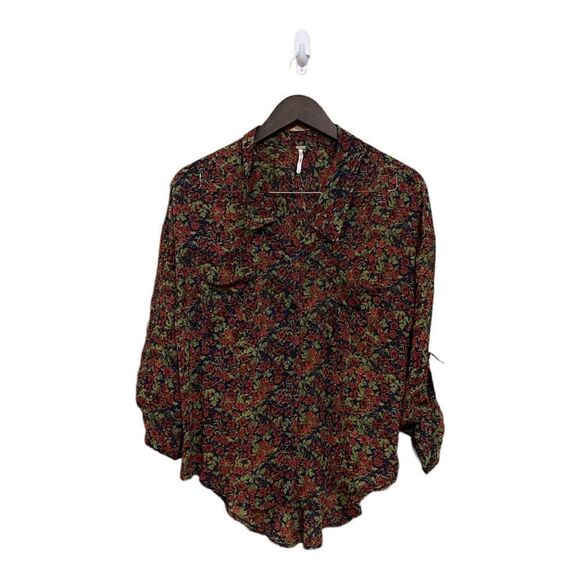 Free People Tops - Free People Floral Sheer Button Down Women Small